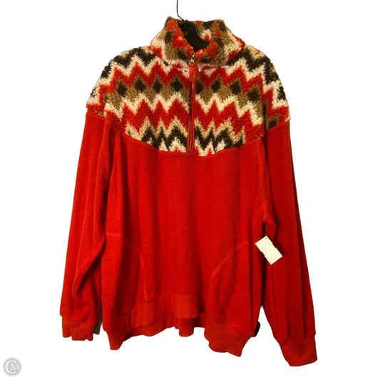 Sweatshirt Collar By Aerie In Brown & Red, Size: L