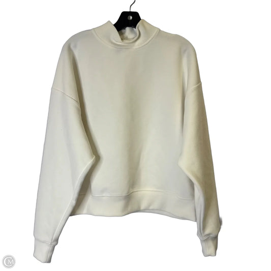 Sweatshirt Collar By Clothes Mentor In White, Size: M