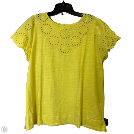 Top Sleeveless By Loft In Yellow, Size: Xl