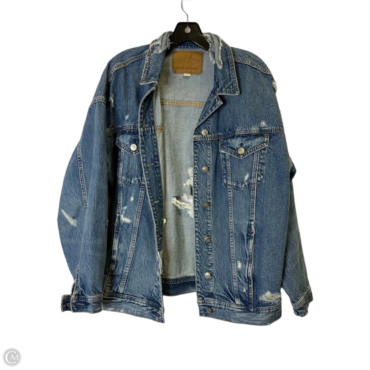 Jacket Denim By American Eagle In Blue Denim, Size: M