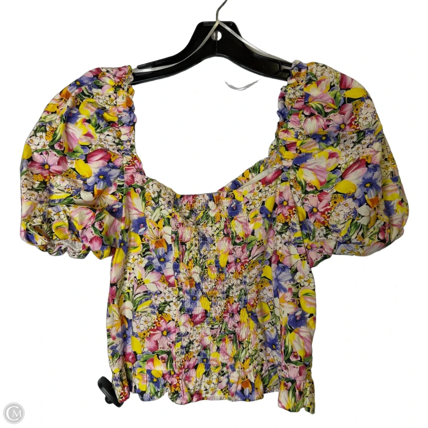 Top Short Sleeve By Zara In Floral Print, Size: L