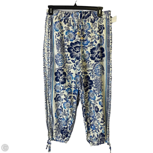 Pants Linen By Rachel Zoe In Blue & White, Size: L
