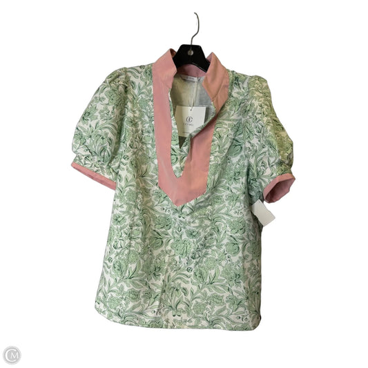 Top Short Sleeve By Clothes Mentor In Green & Pink, Size: M