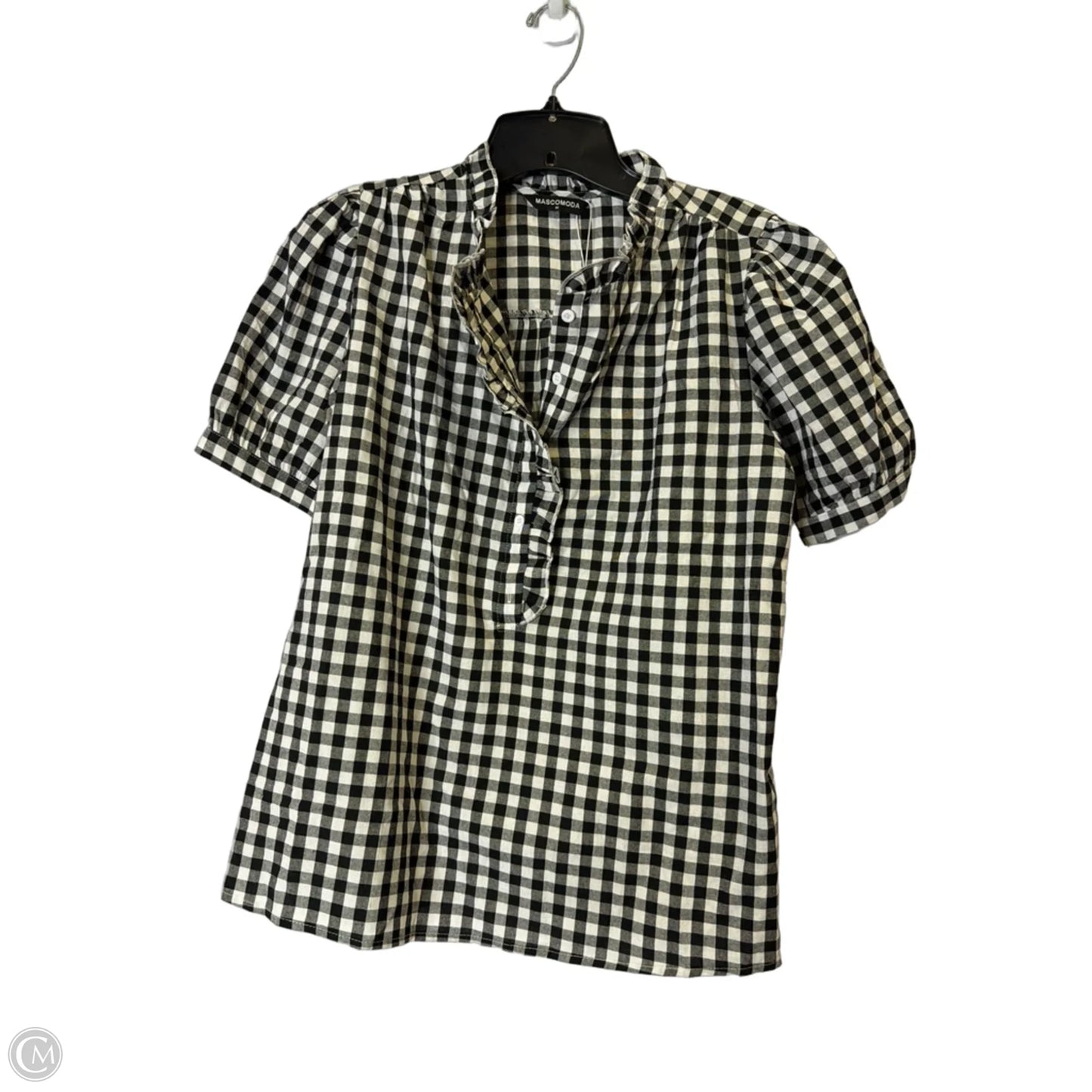 Top Short Sleeve By Clothes Mentor In Black & White, Size: M