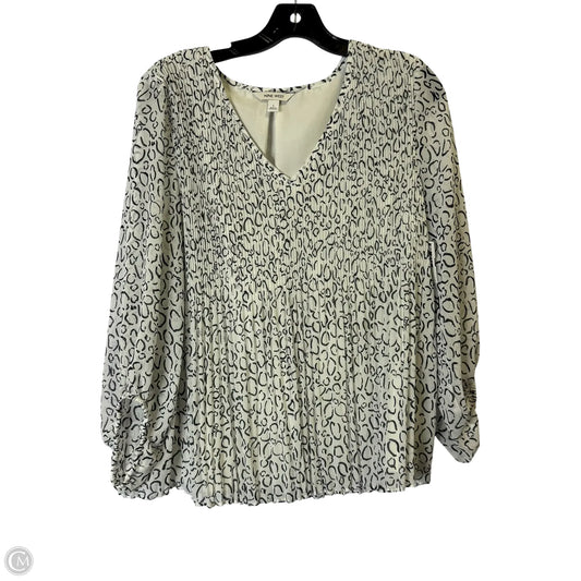 Top Long Sleeve By Nine West In Black & White, Size: L