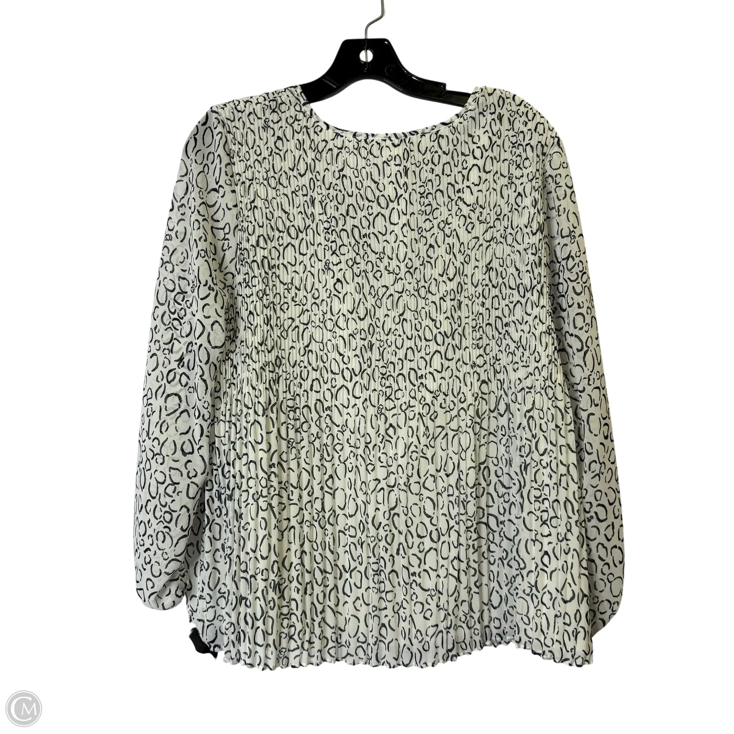 Top Long Sleeve By Nine West In Black & White, Size: L