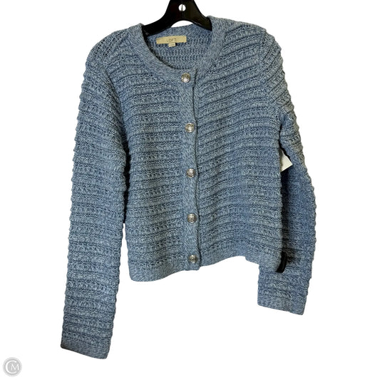 Sweater Cardigan By Loft In Blue, Size: M