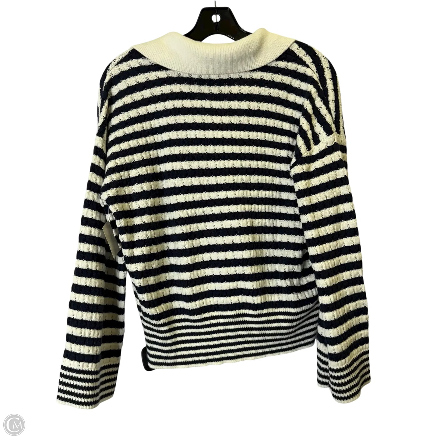 Sweater By Loft In Blue & White, Size: M