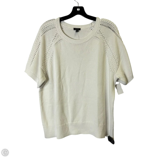 Sweater Short Sleeve By Talbots In White, Size: 2x