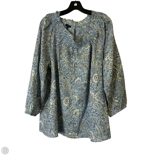 Top Long Sleeve By Talbots In Blue, Size: 2x
