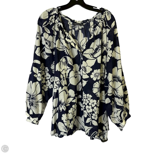 Top Long Sleeve By Vineyard Vines In Navy, Size: 2x