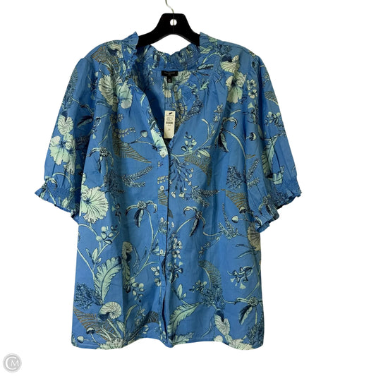 Top Short Sleeve By Talbots In Blue, Size: 2x