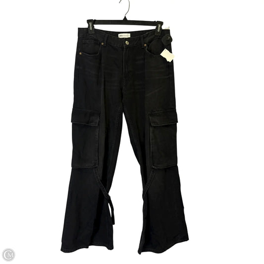 Jeans Wide Leg By Zara In Black, Size: 10