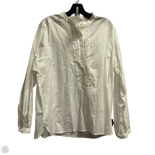 Top Long Sleeve By Banana Republic In White, Size: L