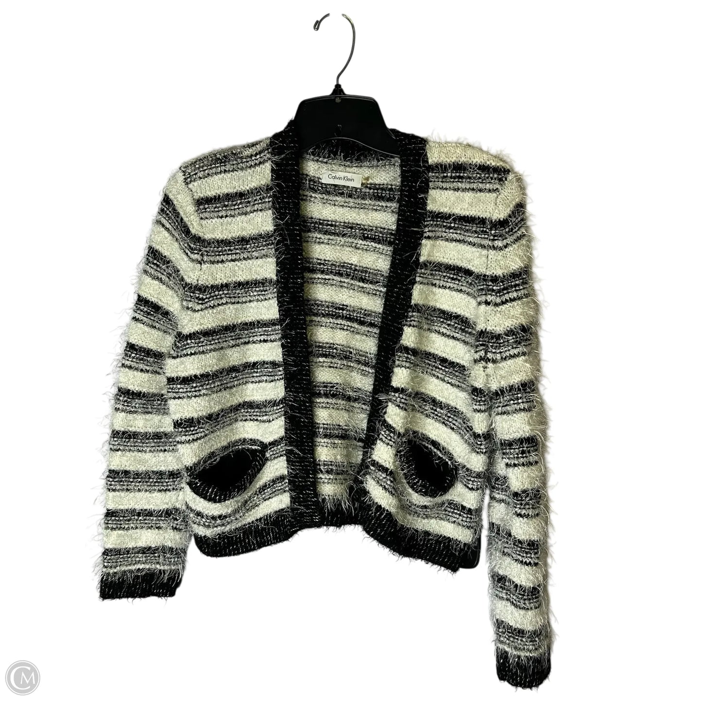 Sweater Cardigan By Calvin Klein In Black, Size: M