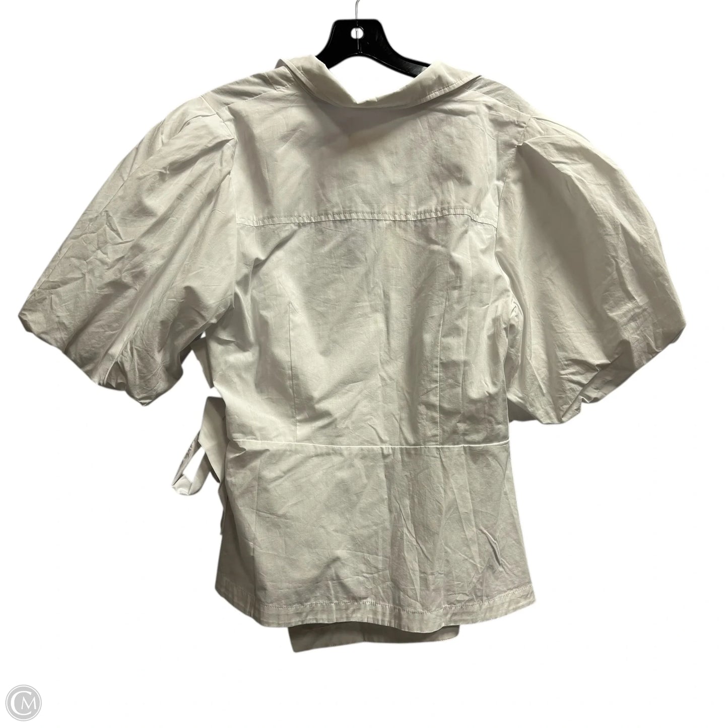 Blouse Short Sleeve By Anthropologie In White, Size: L