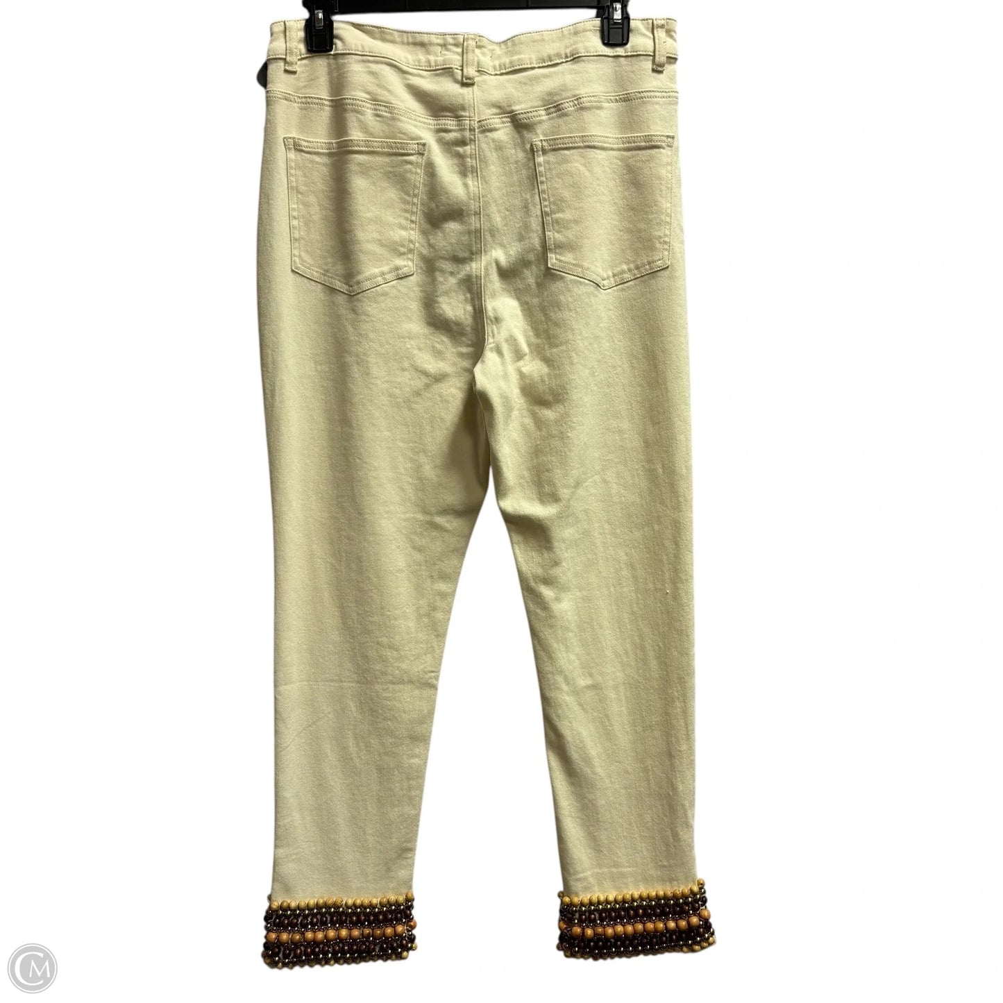 Jeans Straight By Boston Proper In Cream, Size: 16