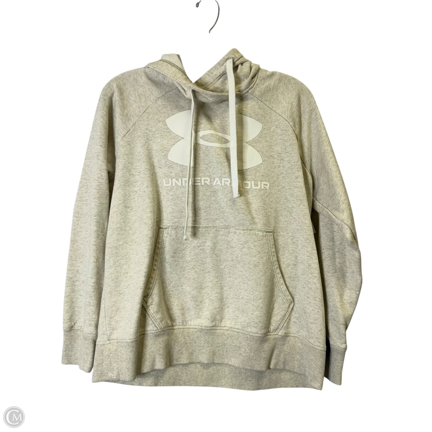 Athletic Sweatshirt Hoodie By Under Armour In Cream, Size: S