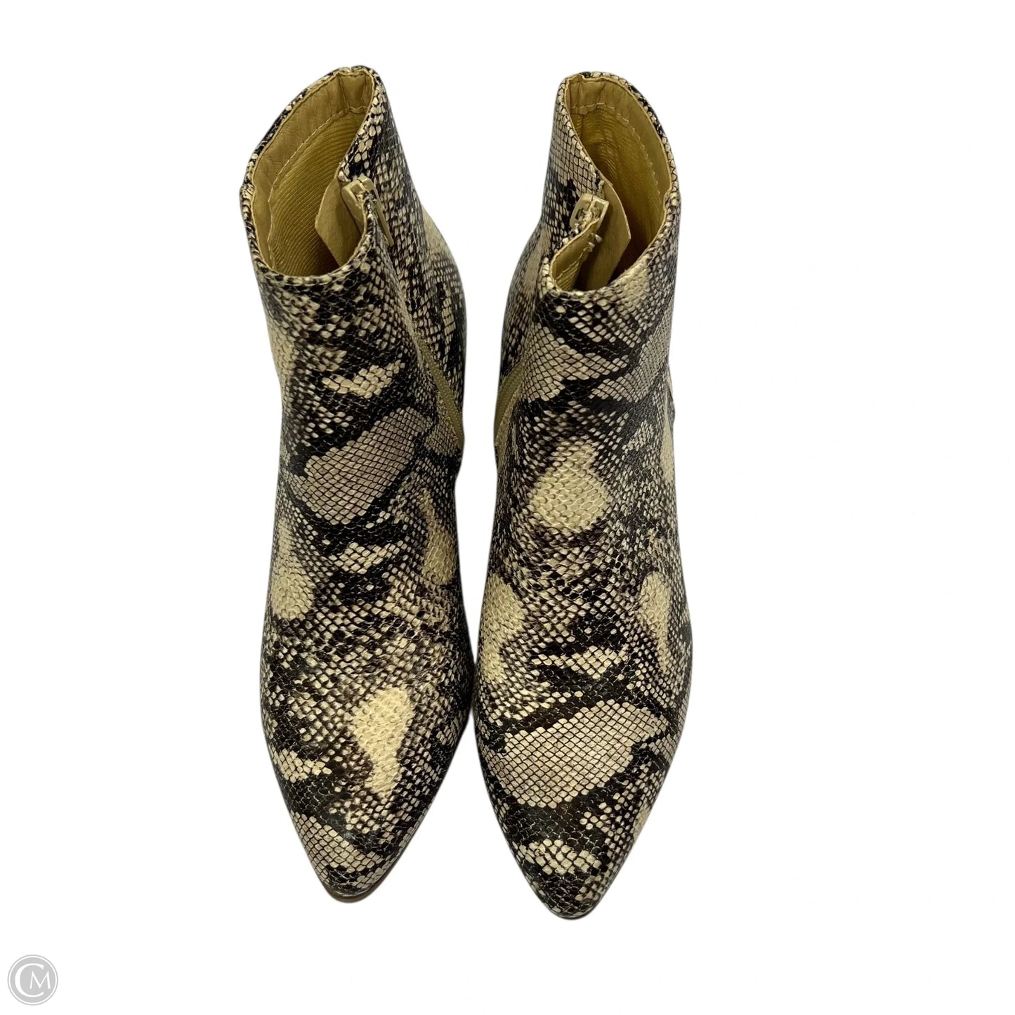 Boots Ankle Heels By City Classified In Snakeskin Print, Size: 8