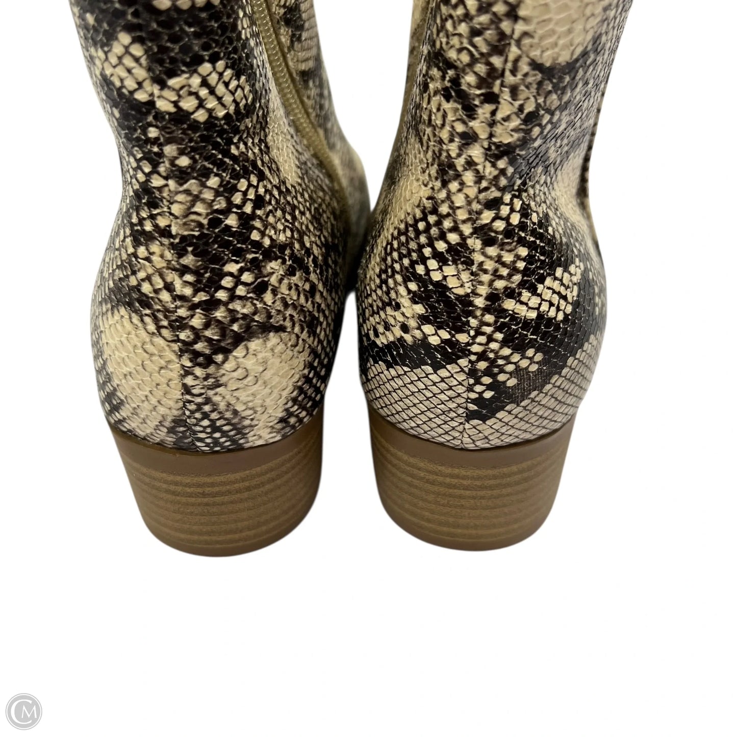 Boots Ankle Heels By City Classified In Snakeskin Print, Size: 8