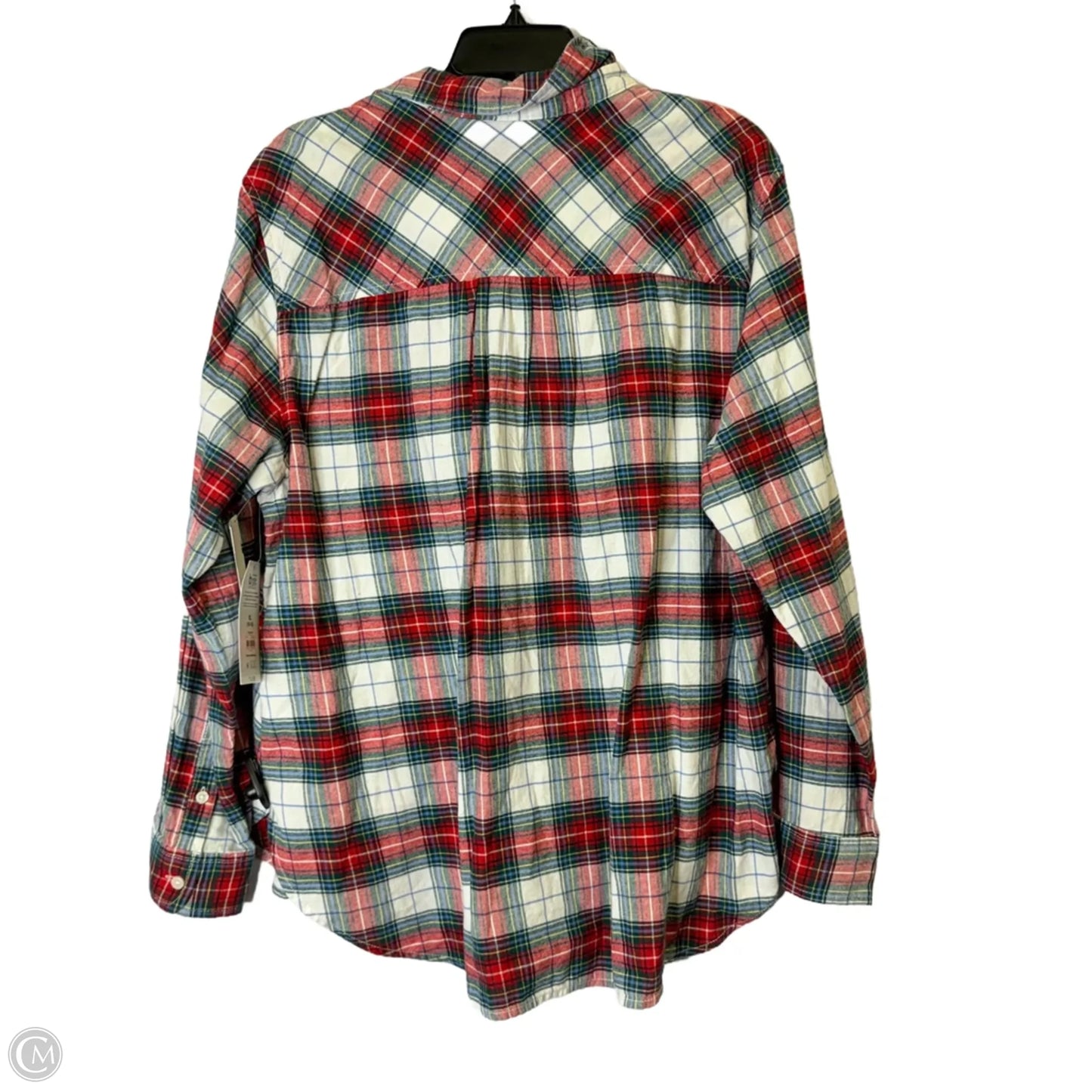 Top Long Sleeve By Time And Tru In Plaid Pattern, Size: Xl