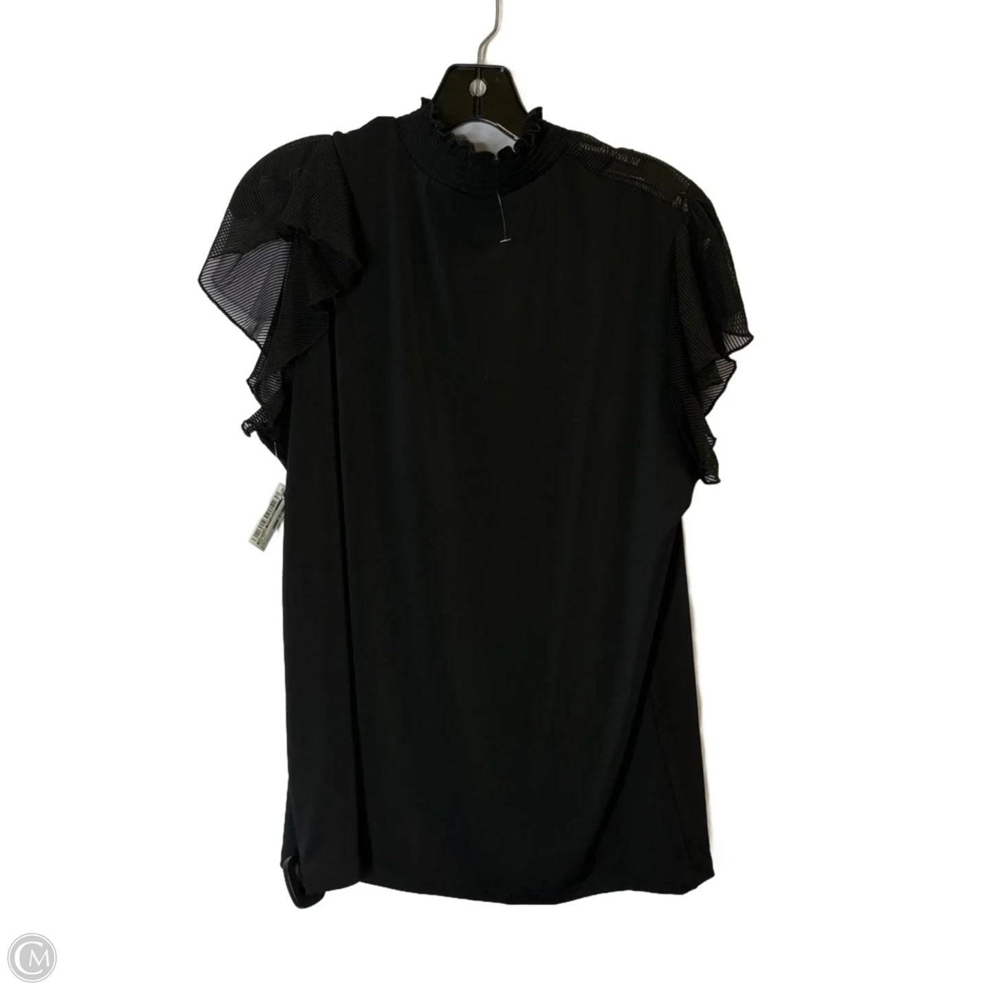 Top Short Sleeve By Adrienne Vittadini In Black, Size: Xl