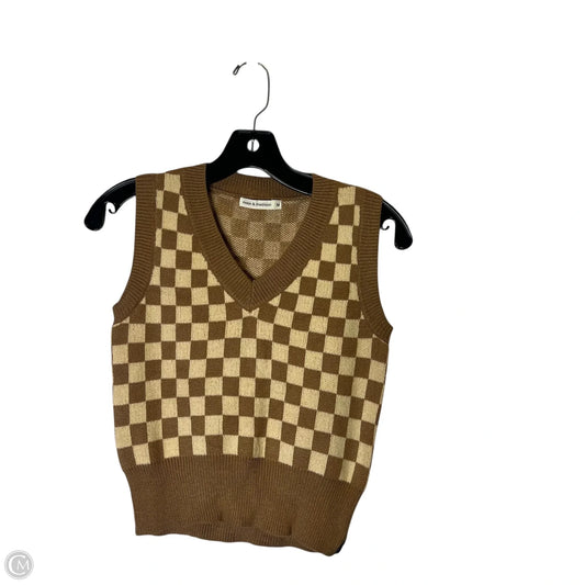 Vest Sweater By Moon And Madison In Checkered Pattern, Size: M