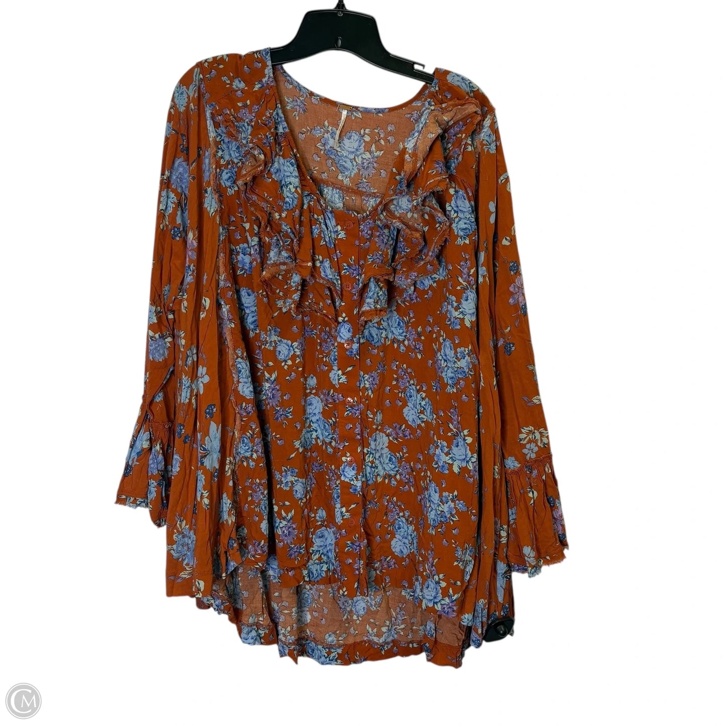 Top Long Sleeve By Free People In Orange, Size: M