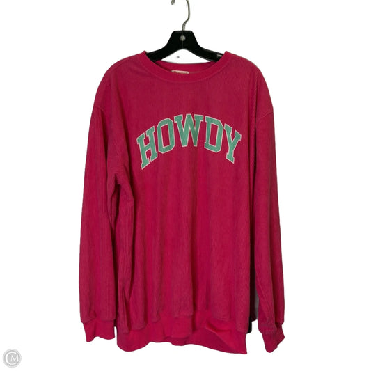 Sweatshirt Crewneck By Clothes Mentor In Pink, Size: Xl