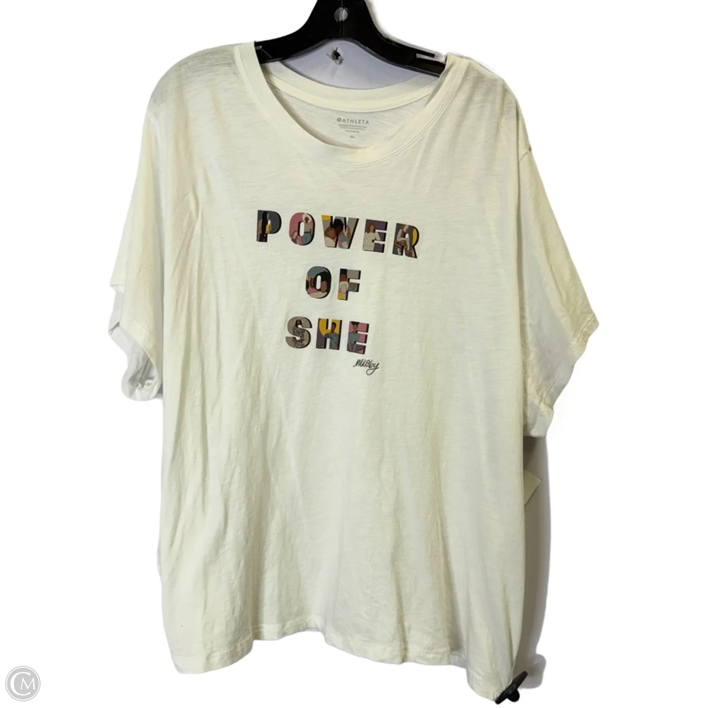 Athletic Top Short Sleeve By Athleta In White, Size: 3x