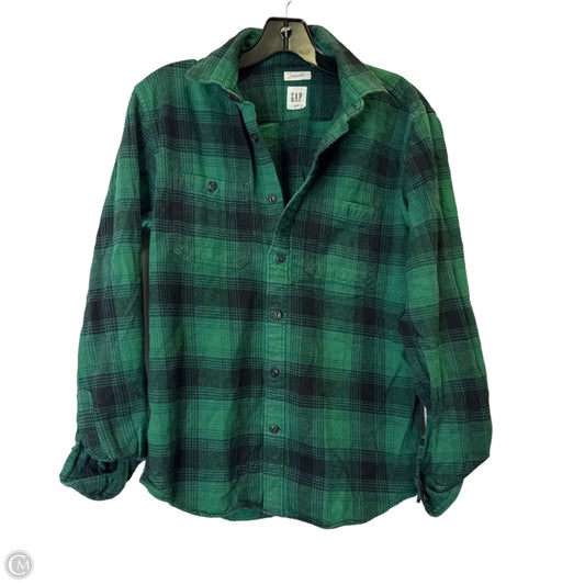 Top Long Sleeve By Gap In Plaid Pattern, Size: S