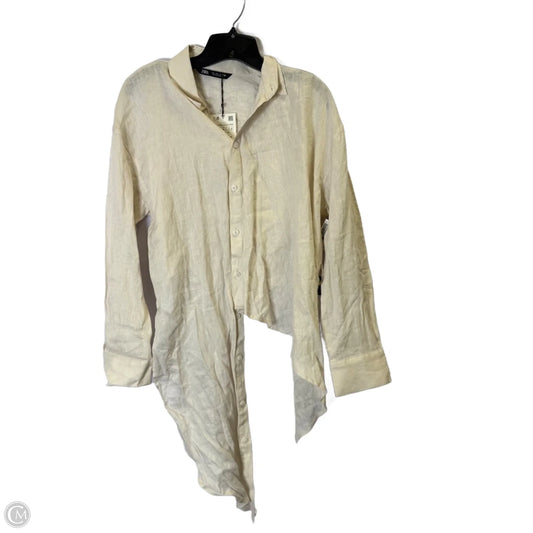 Top Long Sleeve By Zara In Cream, Size: L