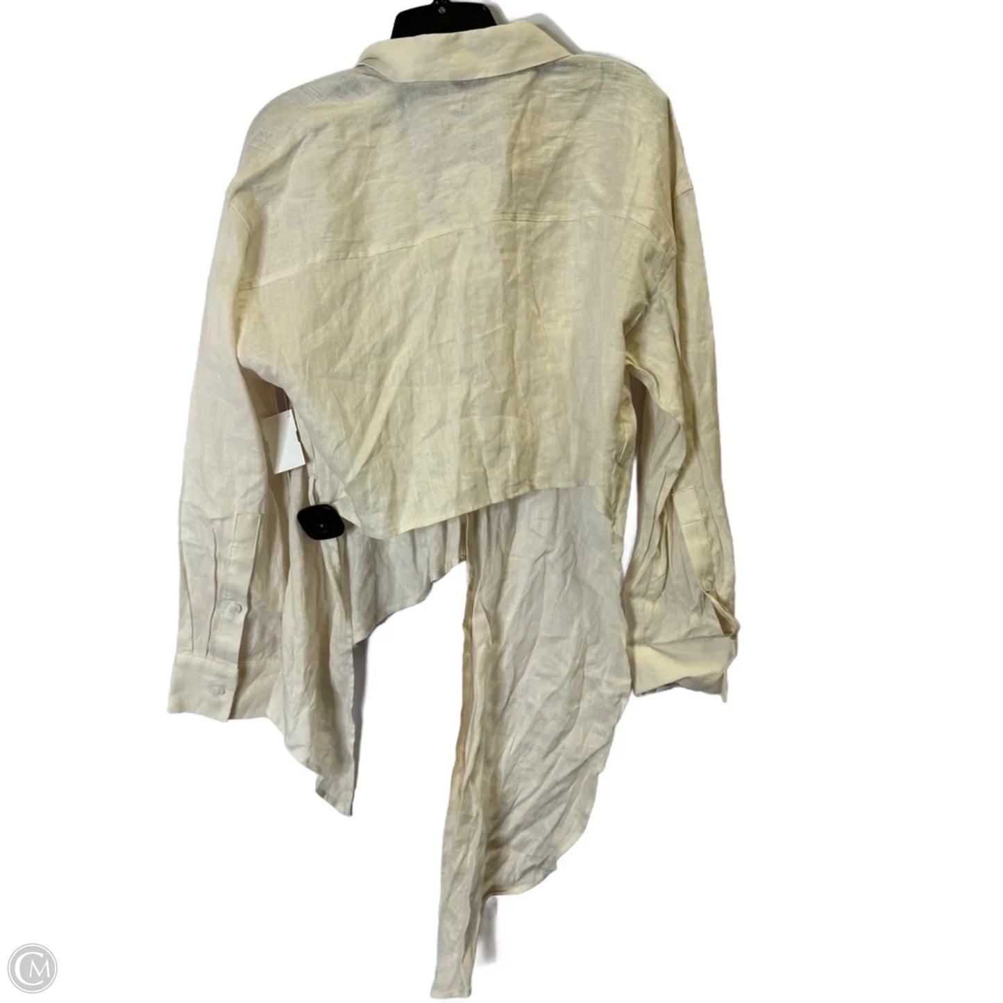 Top Long Sleeve By Zara In Cream, Size: L