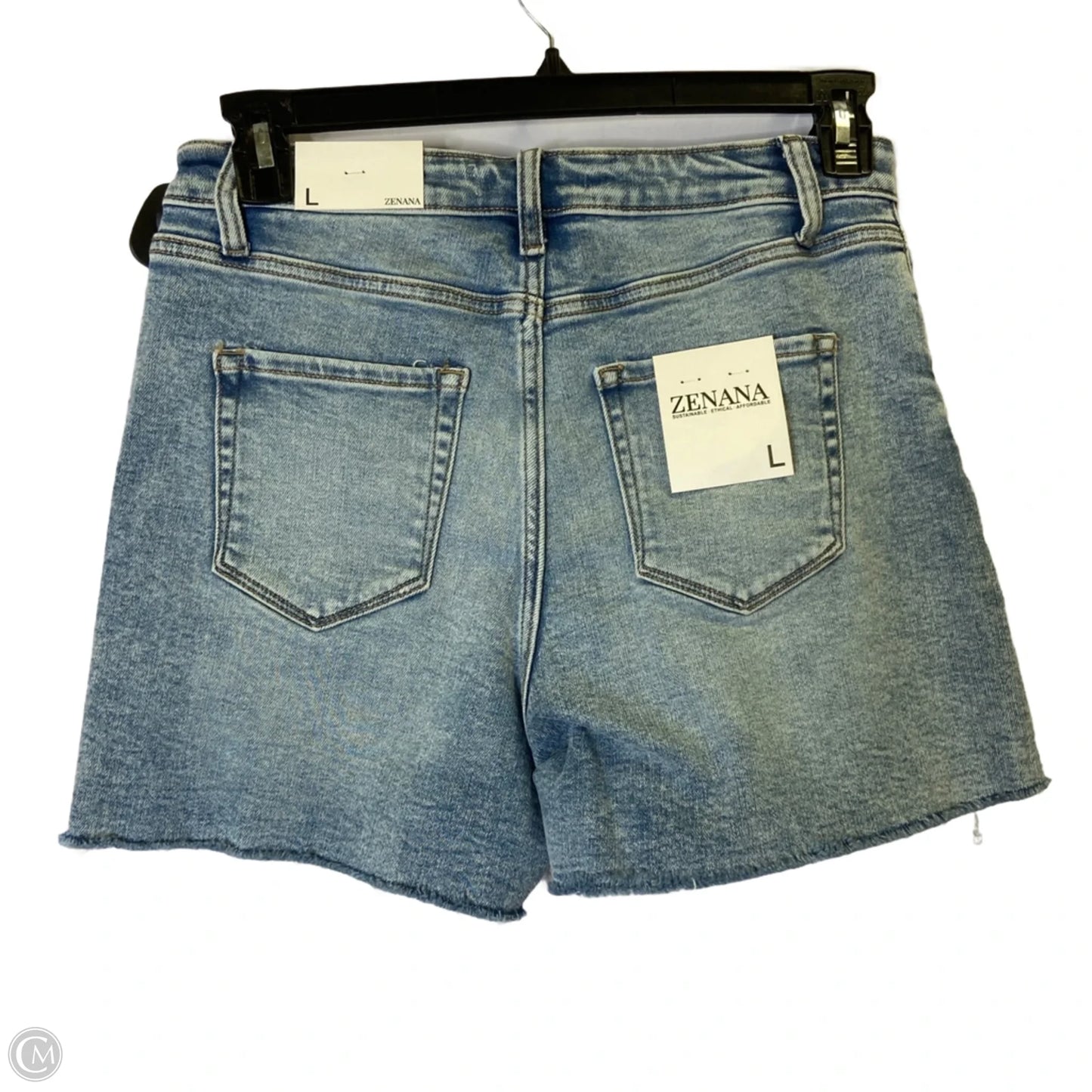 Shorts By Zenana In Blue Denim, Size: L