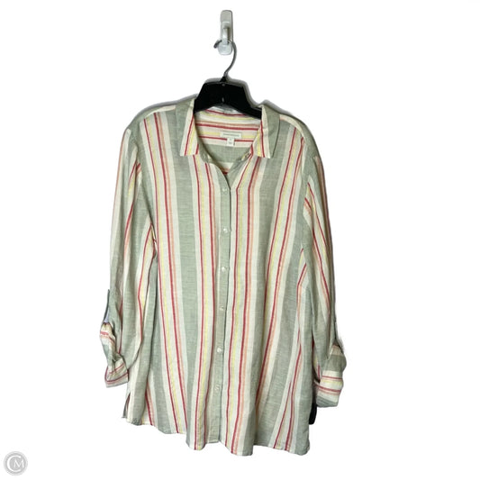 Top Long Sleeve By Charter Club In Striped Pattern, Size: Xl