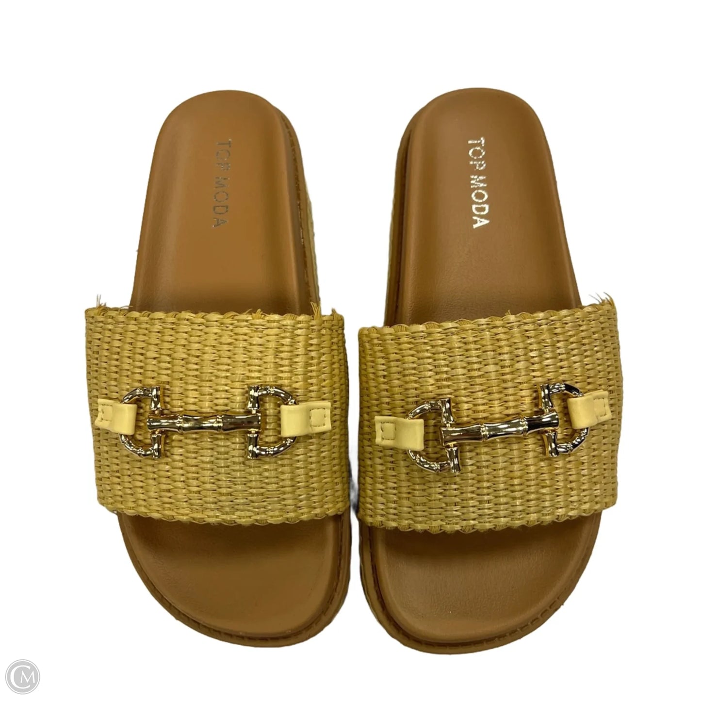 Sandals Heels Platform By Top Moda In Tan, Size: 6.5