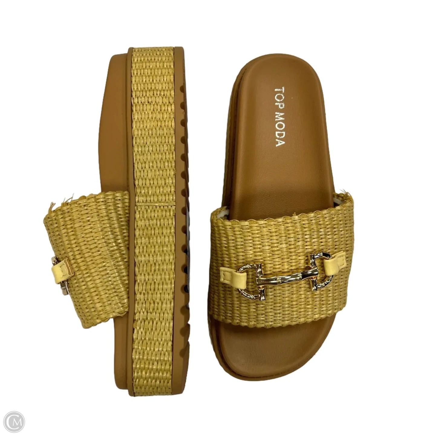 Sandals Heels Platform By Top Moda In Tan, Size: 6.5