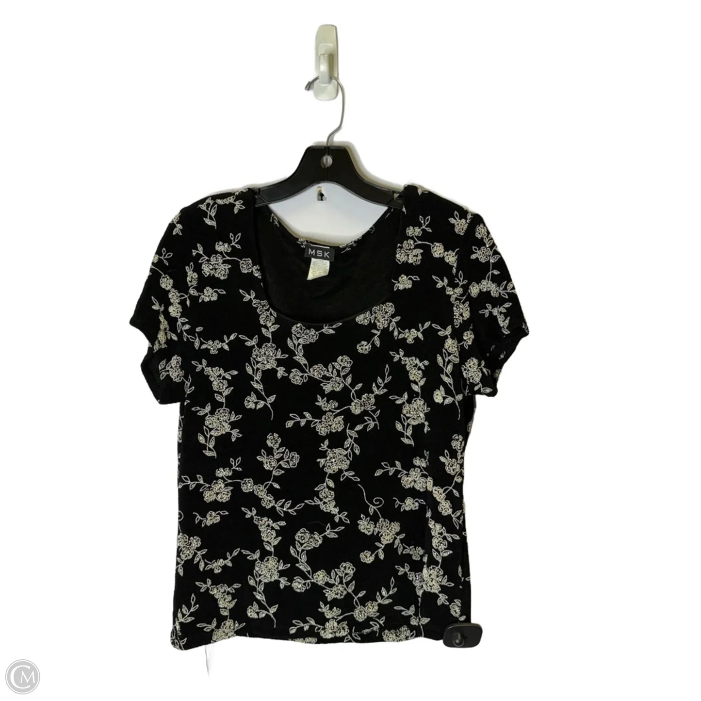 Top Short Sleeve By Msk In Black, Size: L