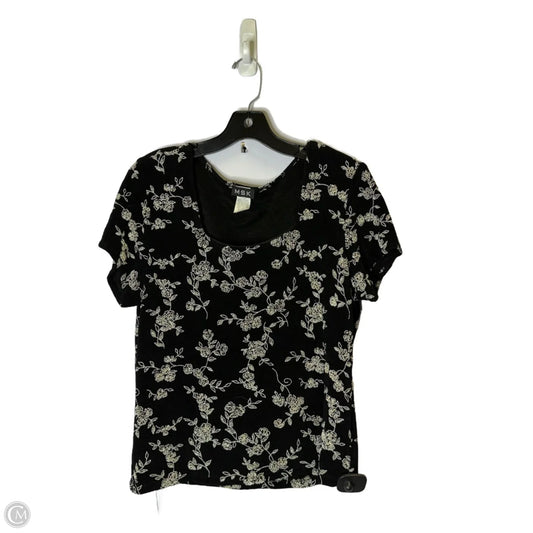 Top Short Sleeve By Msk In Black, Size: L