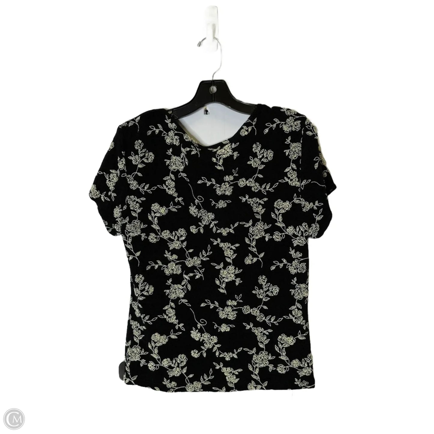 Top Short Sleeve By Msk In Black, Size: L