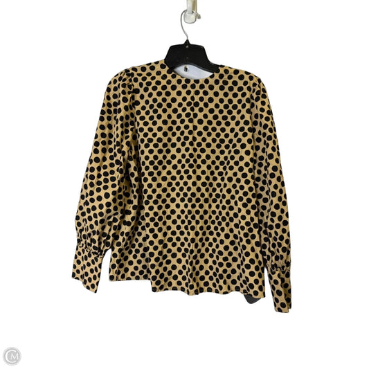 Top Long Sleeve By Who What Wear In Polkadot Pattern, Size: M