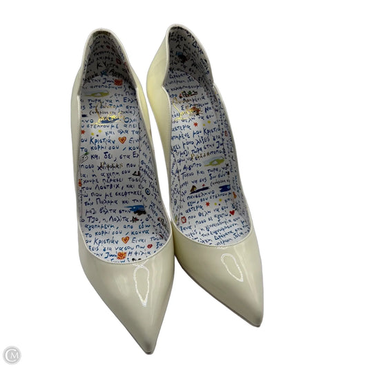 Shoes Luxury Designer By Christian Louboutin In Cream, Size: 10