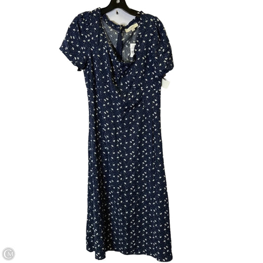 Dress Casual Midi By Loft In Blue, Size: 12