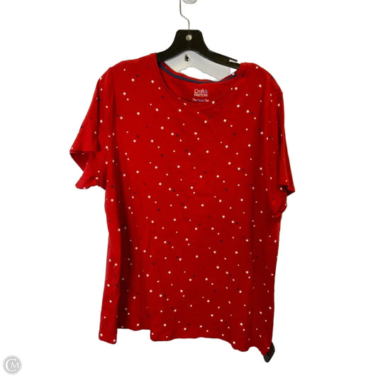 Top Short Sleeve Basic By Croft And Barrow In Red, Size: 1x
