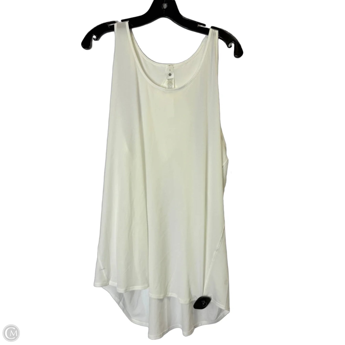 Athletic Tank Top By Lululemon In White, Size: 14