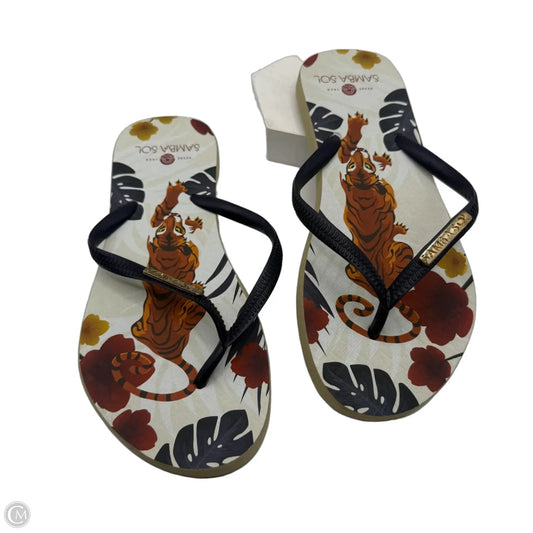 Sandals Flip Flops By Clothes Mentor In Multi-colored, Size: 6