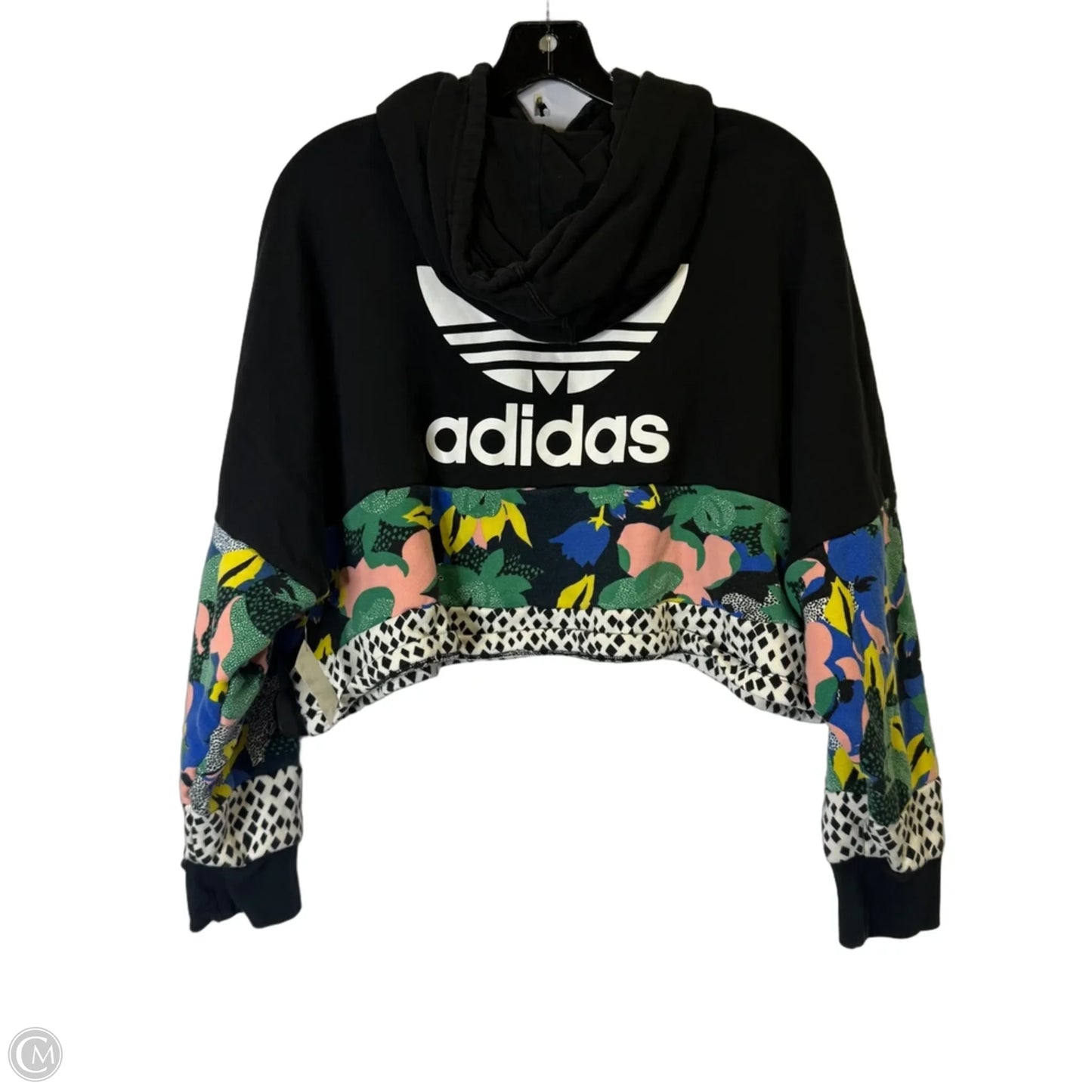 Athletic Sweatshirt Hoodie By Adidas In Black, Size: M