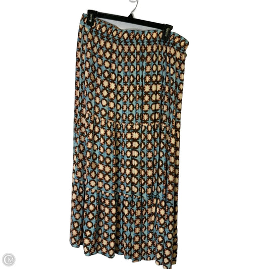 Skirt Maxi By Loft In Blue & Brown, Size: Xl