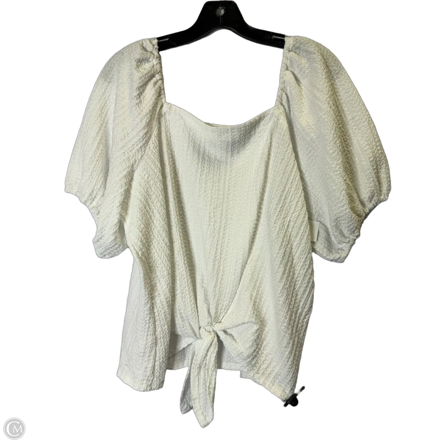 Top Short Sleeve By Loft In White, Size: Xl