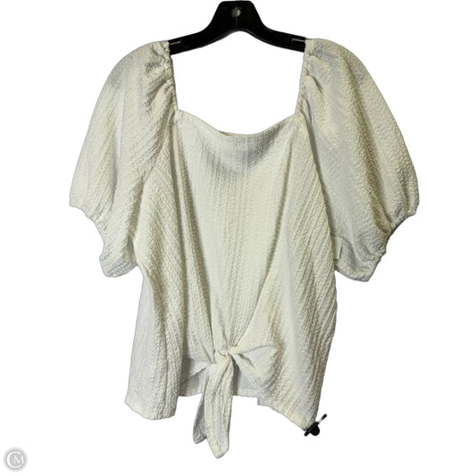 Top Short Sleeve By Loft In White, Size: Xl